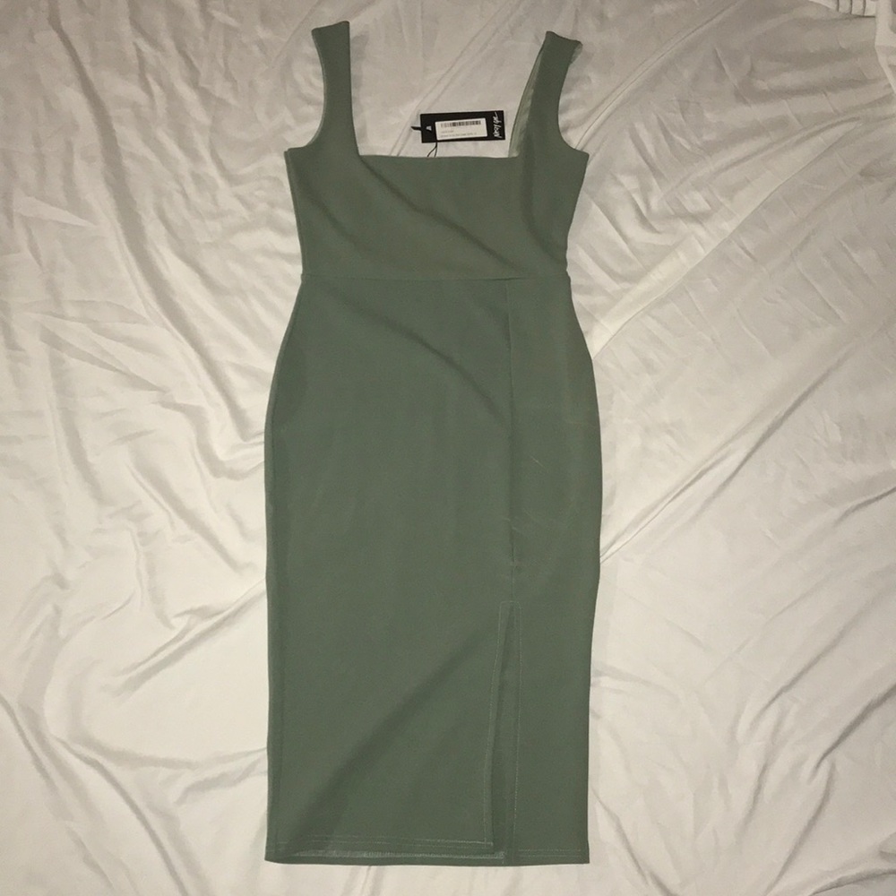 Sage green midi dress